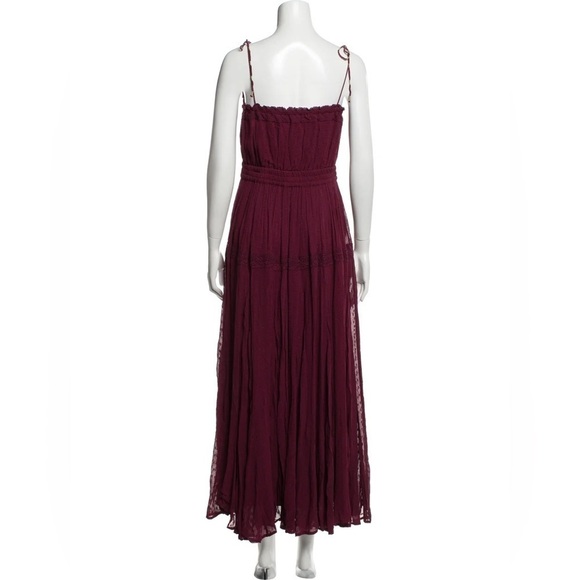 NWT MISA LOS ANGELES Square Neckline Long Dress Color Burgundy Size: XSmall - Picture 3 of 4